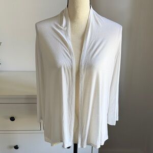 Karen Kane White Open-Front Lightweight Cardigan